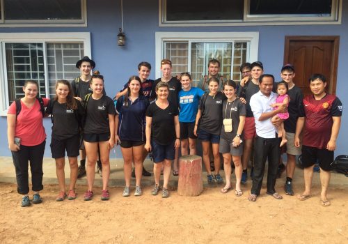 _Group photo of participants outside of dorms