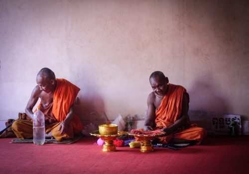 Monks in a temple