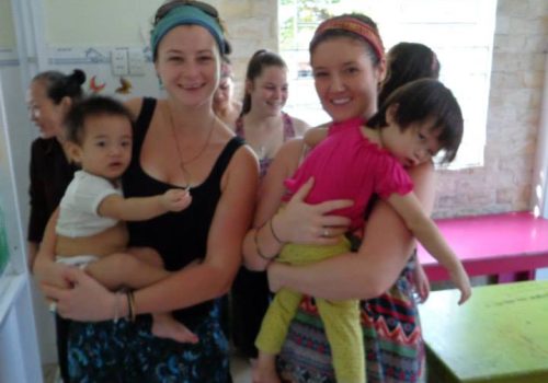 Participants carrying two children