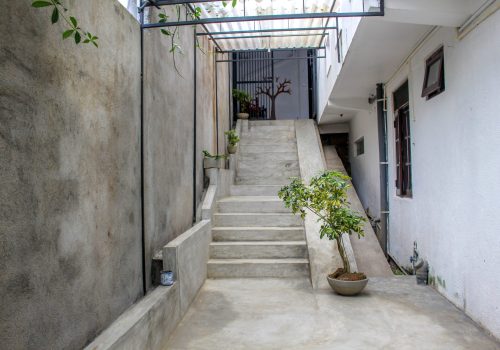 stairs to the ground floor from outside